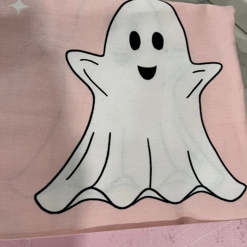 Kassatex Pink Ghost and Disco Ball Shower Curtain